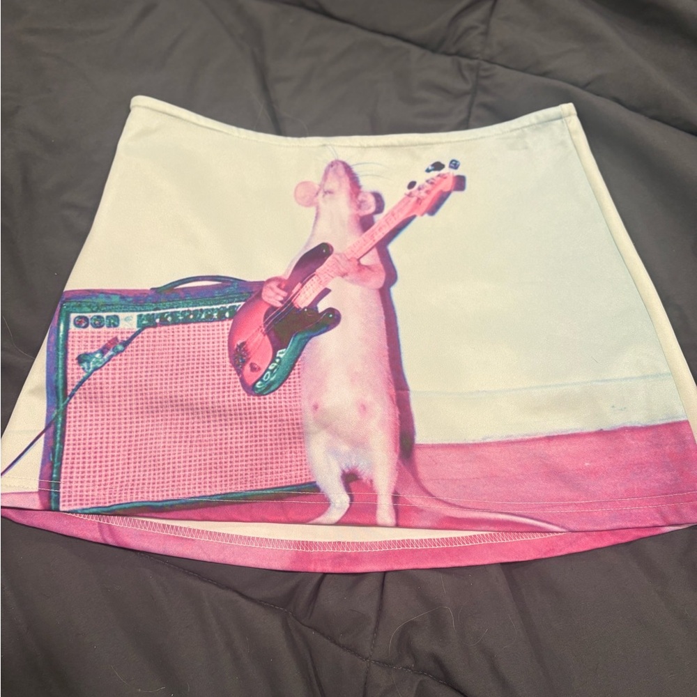 Playful Pink Graphic Mini Skirt
